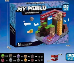 Toybit Magnetická stavebnice Minecraft TNT Amethyst Lava building expresion 120ks