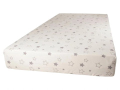 Kaarsgaren Prostěradlo do dětské postýlky 60×120 cm biobavlna – přírodní se šedými hvězdičkami (GOTS, česká výroba)