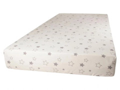 Kaarsgaren Napínací prostěradlo 70×160 cm biobavlna – přírodní se šedými hvězdičkami (GOTS, vyrobeno v ČR)