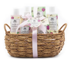 BCS Bodycare Dárkový koš pro ženy Bath Sensation vanilka a malina 7v1