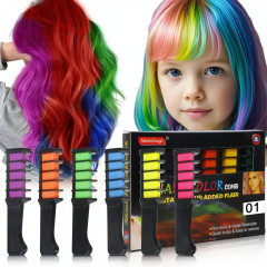 Toybit Dětské barvy na vlasy s hřebínkem 6ks