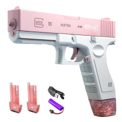 Toybit Automatická vodní pistole Splash se zásobníky růžová