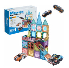 Toybit Magnetická 3D stavebnice Cars 66ks s autíčkama