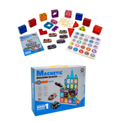 Toybit Magnetická 3D stavebnice Cars 66ks s autíčkama