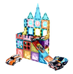 Toybit Magnetická 3D stavebnice Cars 66ks s autíčkama