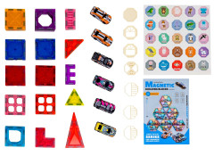Toybit Magnetická 3D stavebnice Cars 66ks s autíčkama
