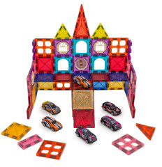 Toybit Magnetická 3D stavebnice Cars 66ks s autíčkama