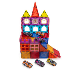 Toybit Magnetická 3D stavebnice Cars 66ks s autíčkama