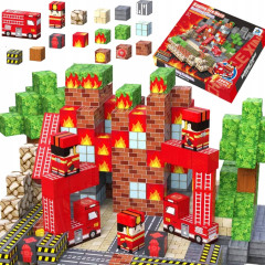 Toybit Magnetická stavebnice Hasičská stanice 100ks