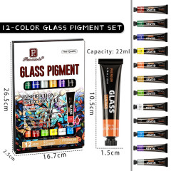 Toybit Velká sada barev na sklo Pigment 12ks