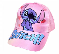 Toybit Dětská kšiltovka Stitch Hearts s potiskem S/M