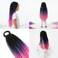 FunCo Copánky s gumičkou Crazy braids Pink 60cm