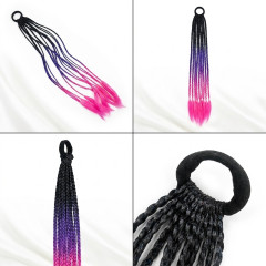 FunCo Copánky s gumičkou Crazy braids Pink 60cm