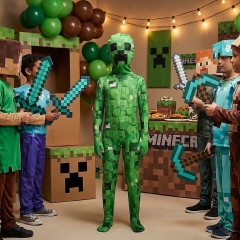 FunCo Dětský kostým Minecraft Creeper Premium s maskou 122-134 L
