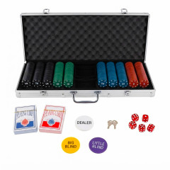 FunCo Poker sada v kufříku Exclusive 500 žetonů + karty + kostky