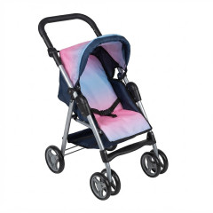 Bagito Kočárek pro panenky skládací Rainbow s otočnými kolečky