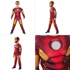 bHome Dětský kostým Svalnatý Iron man s maskou 122-134 L