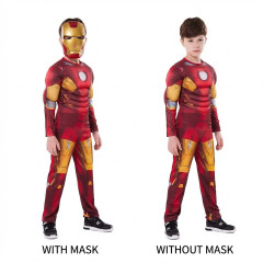bHome Dětský kostým Svalnatý Iron man s maskou 122-134 L